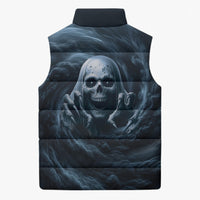 Scary 3D Illusion Horror Skull Sleeveless Puffer Jacket