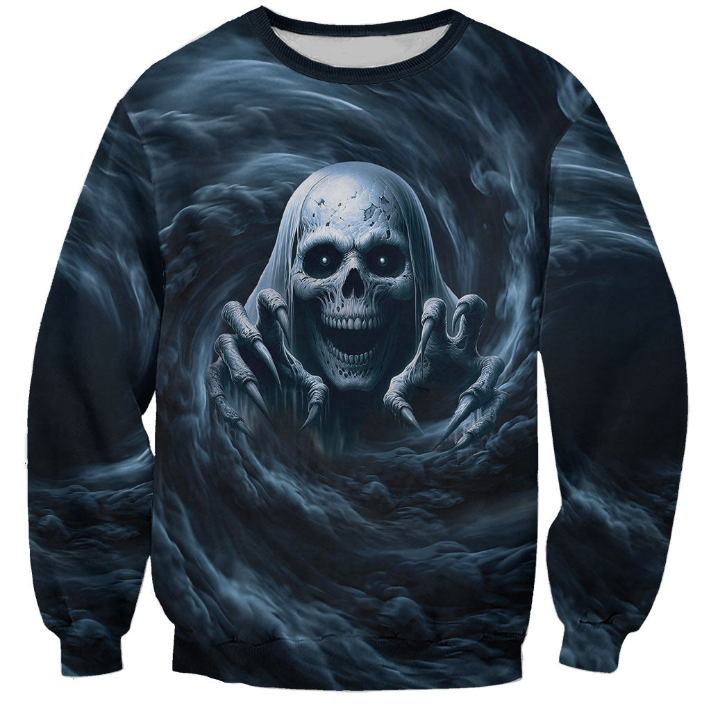 Scary 3D Illusion Horror Skull Sweatshirt