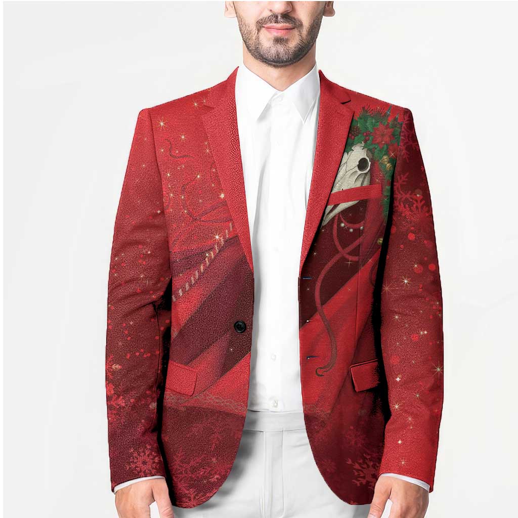 Merry Creepmas Mari Lwyd Blazer Folklore Ghost Horse Christmas - Wonder Print Shop
