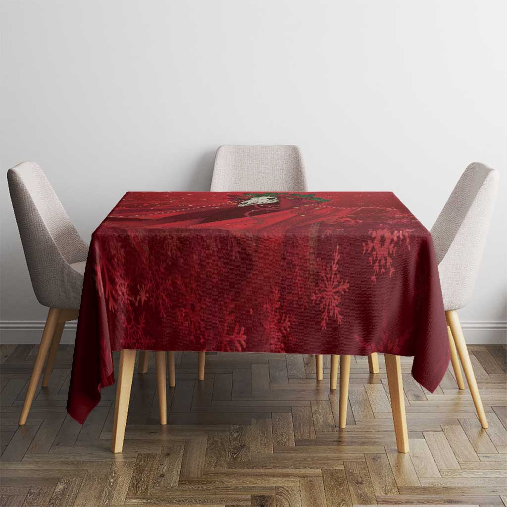 Merry Creepmas Mari Lwyd Tablecloth Folklore Ghost Horse Christmas - Wonder Print Shop