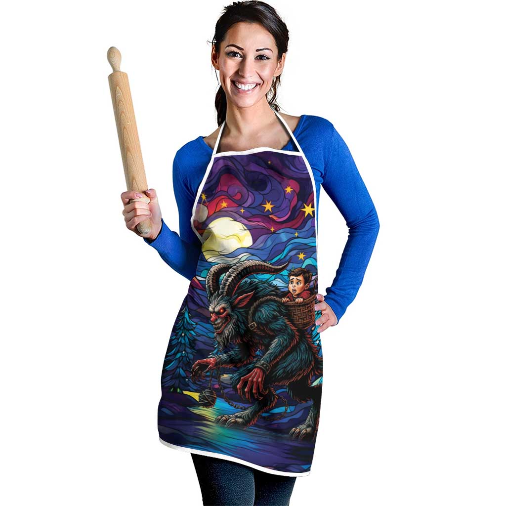 Stained Glass Krampus Apron Gothic Christmas Myth - Wonder Print Shop