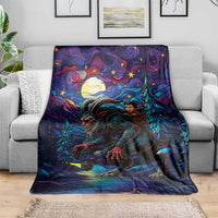Stained Glass Krampus Blanket Gothic Christmas Myth - Wonder Print Shop