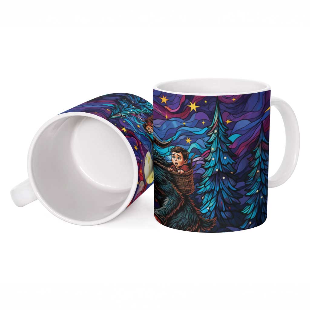 Stained Glass Krampus Ceramic Mug Gothic Christmas Myth - Wonder Print Shop