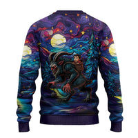 Stained Glass Krampus Ugly Christmas Sweater Gothic Christmas Myth - Wonder Print Shop