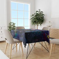 Stained Glass Krampus Tablecloth Gothic Christmas Myth - Wonder Print Shop