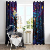 Stained Glass Krampus Window Curtain Gothic Christmas Myth - Wonder Print Shop