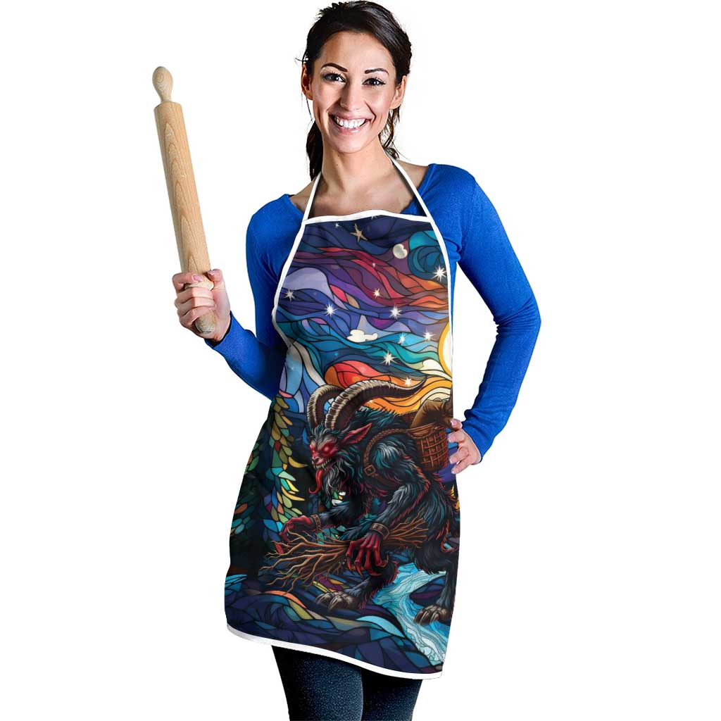 Stained Glass Krampus Apron Folklore Horror Art - Wonder Print Shop
