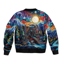 Stained Glass Krampus Bomber Jacket Folklore Horror Art - Wonder Print Shop