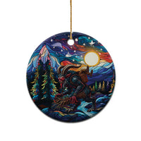 Stained Glass Krampus Ceramic Ornament Folklore Horror Art - Wonder Print Shop