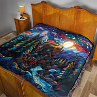 Stained Glass Krampus Quilt Folklore Horror Art - Wonder Print Shop