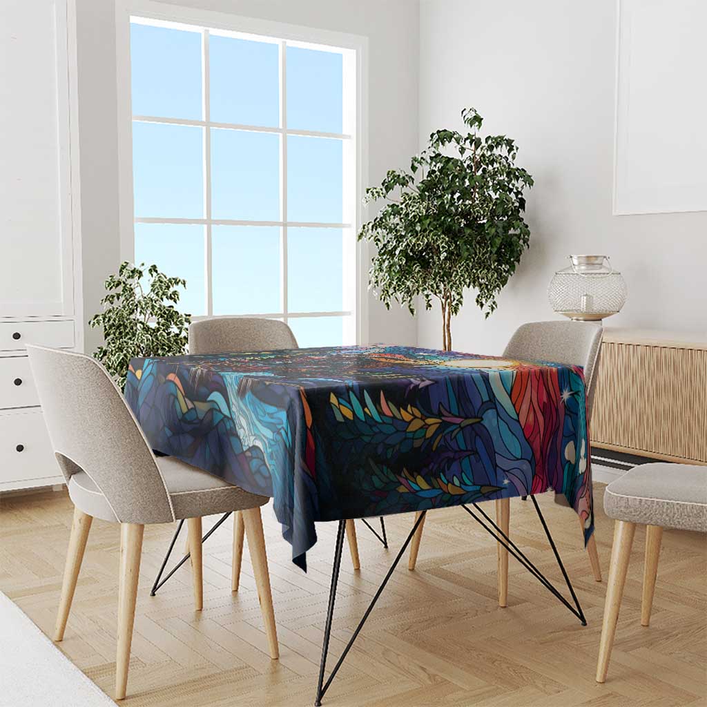 Stained Glass Krampus Tablecloth Folklore Horror Art - Wonder Print Shop