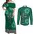 Irish Celtic Cross and Harp with Ireland Shamrock Personalized Couples Matching Off Shoulder Maxi Dress and Long Sleeve Button Shirt LT9 - Wonder Print Shop