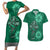 Irish Celtic Cross and Harp with Ireland Shamrock Personalized Couples Matching Short Sleeve Bodycon Dress and Hawaiian Shirt LT9 - Wonder Print Shop