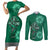 Irish Celtic Cross and Harp with Ireland Shamrock Personalized Couples Matching Short Sleeve Bodycon Dress and Long Sleeve Button Shirt LT9 - Wonder Print Shop