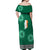 Irish Celtic Cross and Harp with Ireland Shamrock Personalized Off Shoulder Maxi Dress - Wonder Print Shop