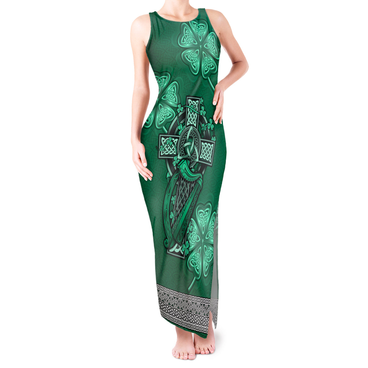 irish-celtic-cross-and-harp-with-ireland-shamrock-personalized-tank-maxi-dress