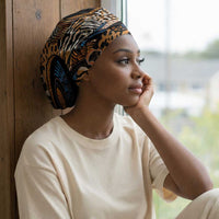 African Ankara Motifs Mixed Animal Skins Easy Headwrap