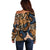 African Ankara Motifs Mixed Animal Skins Off Shoulder Sweater