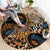 African Ankara Motifs Mixed Animal Skins Round Carpet - Wonder Print Shop