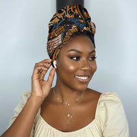 African Ankara Motifs Mixed Animal Skins Simple Headwrap