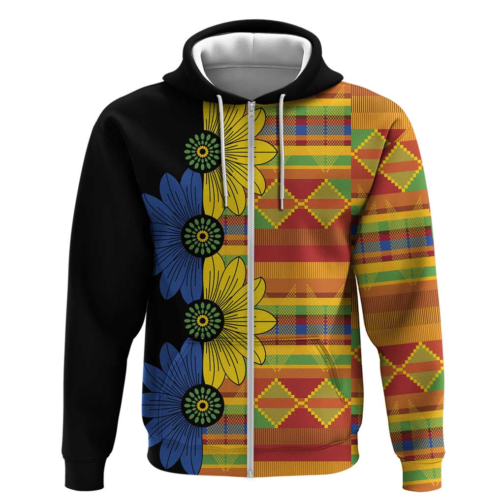 African Ethnic Kitenge Ankara Style Zip Hoodie - Wonder Print Shop