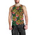 African Tribal Geometric Mixed Kanga Pattern Men Tank Top