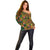 African Tribal Geometric Mixed Kanga Pattern Off Shoulder Sweater