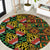 African Tribal Geometric Mixed Kanga Pattern Round Carpet - Wonder Print Shop