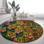 African Tribal Geometric Mixed Kanga Pattern Round Carpet - Wonder Print Shop