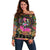 African Women Ethnic Motifs Off Shoulder Sweater