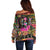 African Women Ethnic Motifs Off Shoulder Sweater