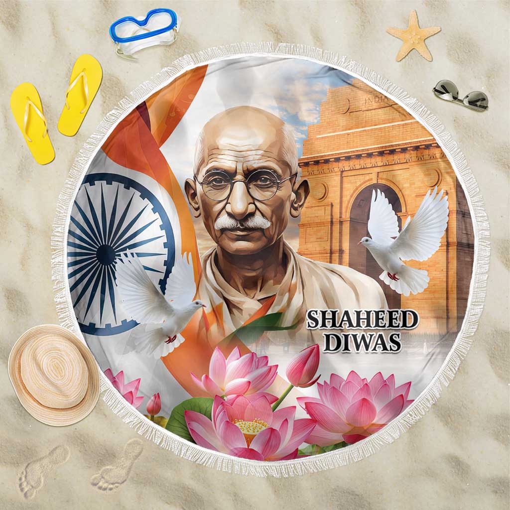 India Gandhi Martyr's Day Beach Blanket Shaheed Diwas Ashoka Chakra LT9 - Wonder Print Shop