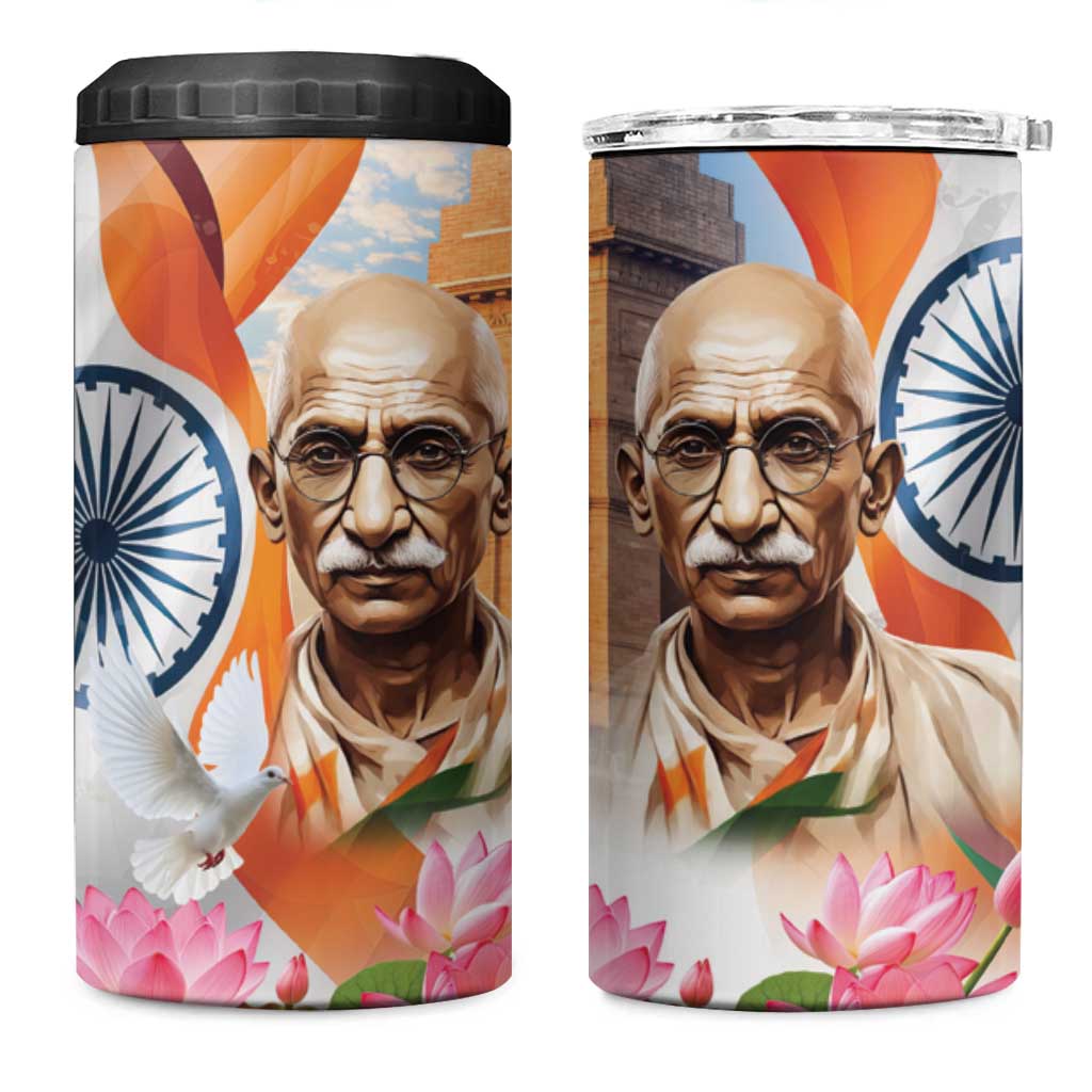 India Gandhi Martyr's Day 4 in 1 Can Cooler Tumbler Shaheed Diwas Ashoka Chakra LT9 - Wonder Print Shop