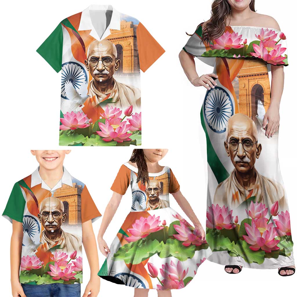 India Gandhi Martyr's Day Family Matching Off Shoulder Maxi Dress and Hawaiian Shirt Shaheed Diwas Ashoka Chakra LT9 - Wonder Print Shop