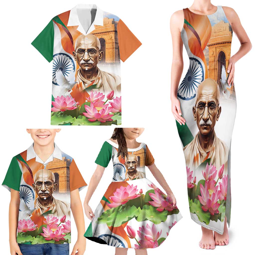 India Gandhi Martyr's Day Family Matching Tank Maxi Dress and Hawaiian Shirt Shaheed Diwas Ashoka Chakra - Wonder Print Shop