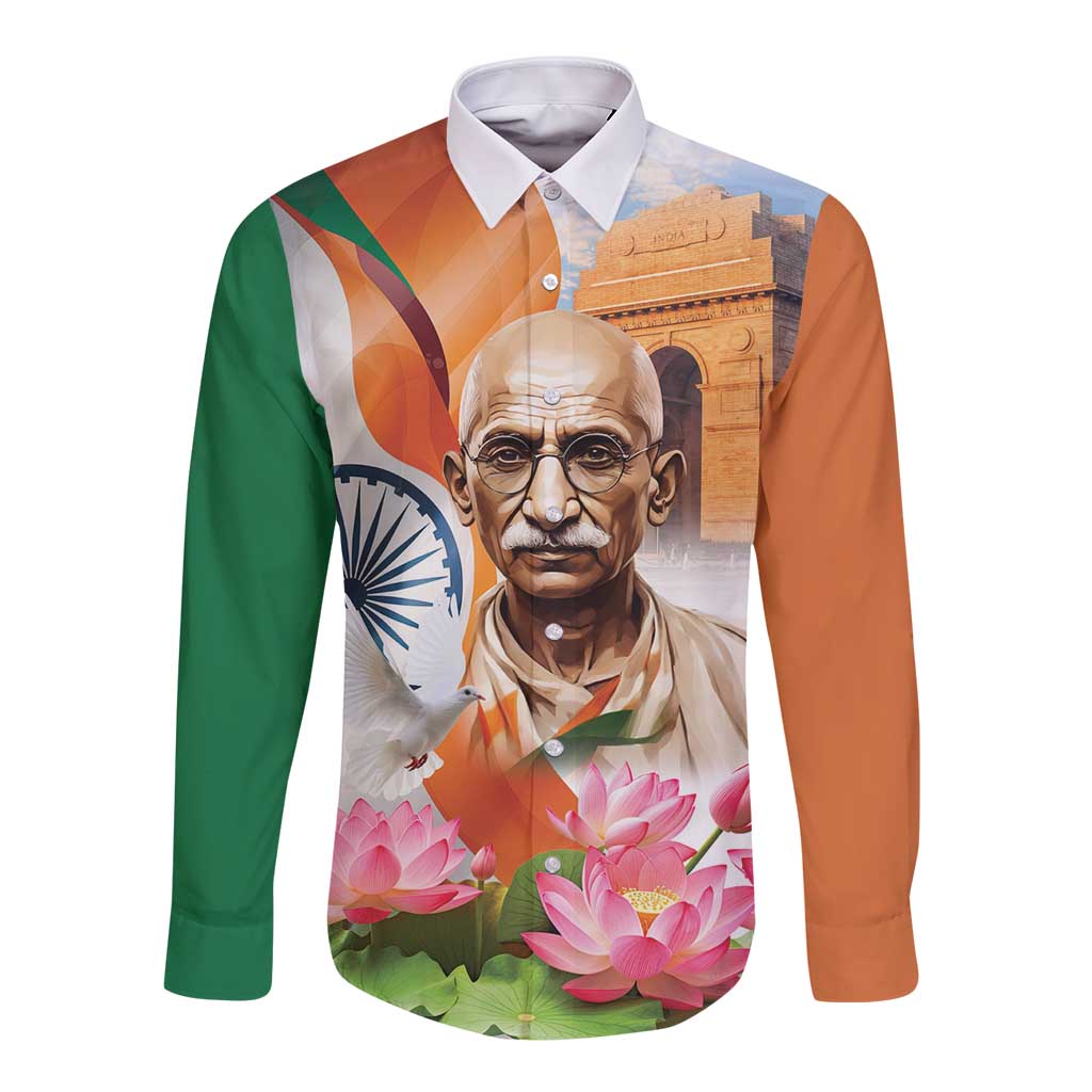 India Gandhi Martyr's Day Long Sleeve Button Shirt Shaheed Diwas Ashoka Chakra