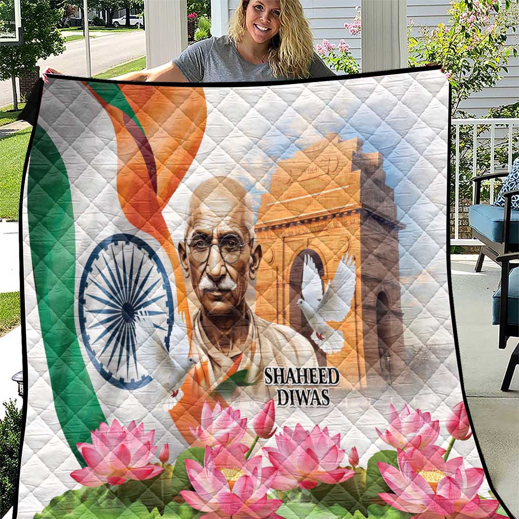 India Gandhi Martyr's Day Quilt Shaheed Diwas Ashoka Chakra - Wonder Print Shop