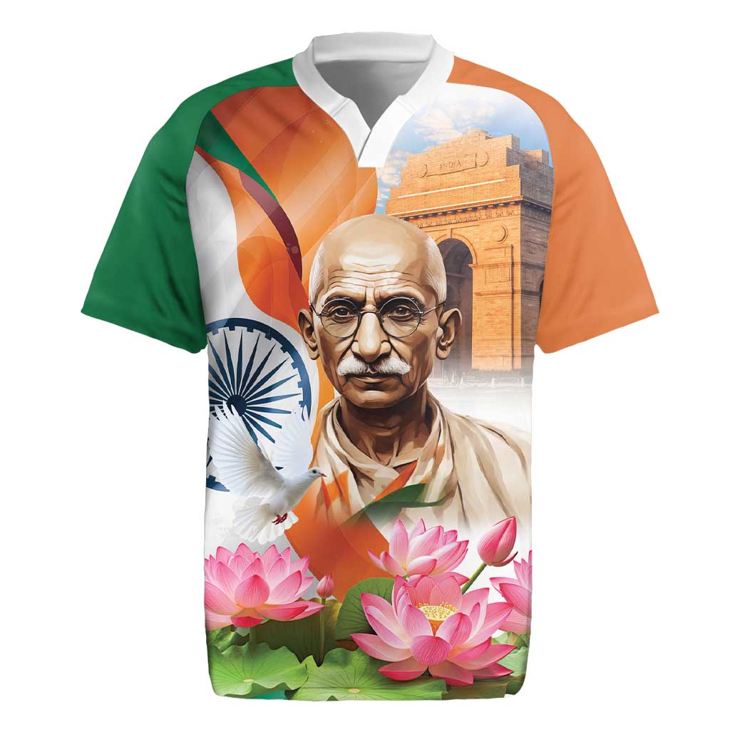 India Gandhi Martyr's Day Rugby Jersey Shaheed Diwas Ashoka Chakra - Wonder Print Shop