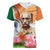 India Gandhi Martyr's Day Women V-Neck T-Shirt Shaheed Diwas Ashoka Chakra - Wonder Print Shop