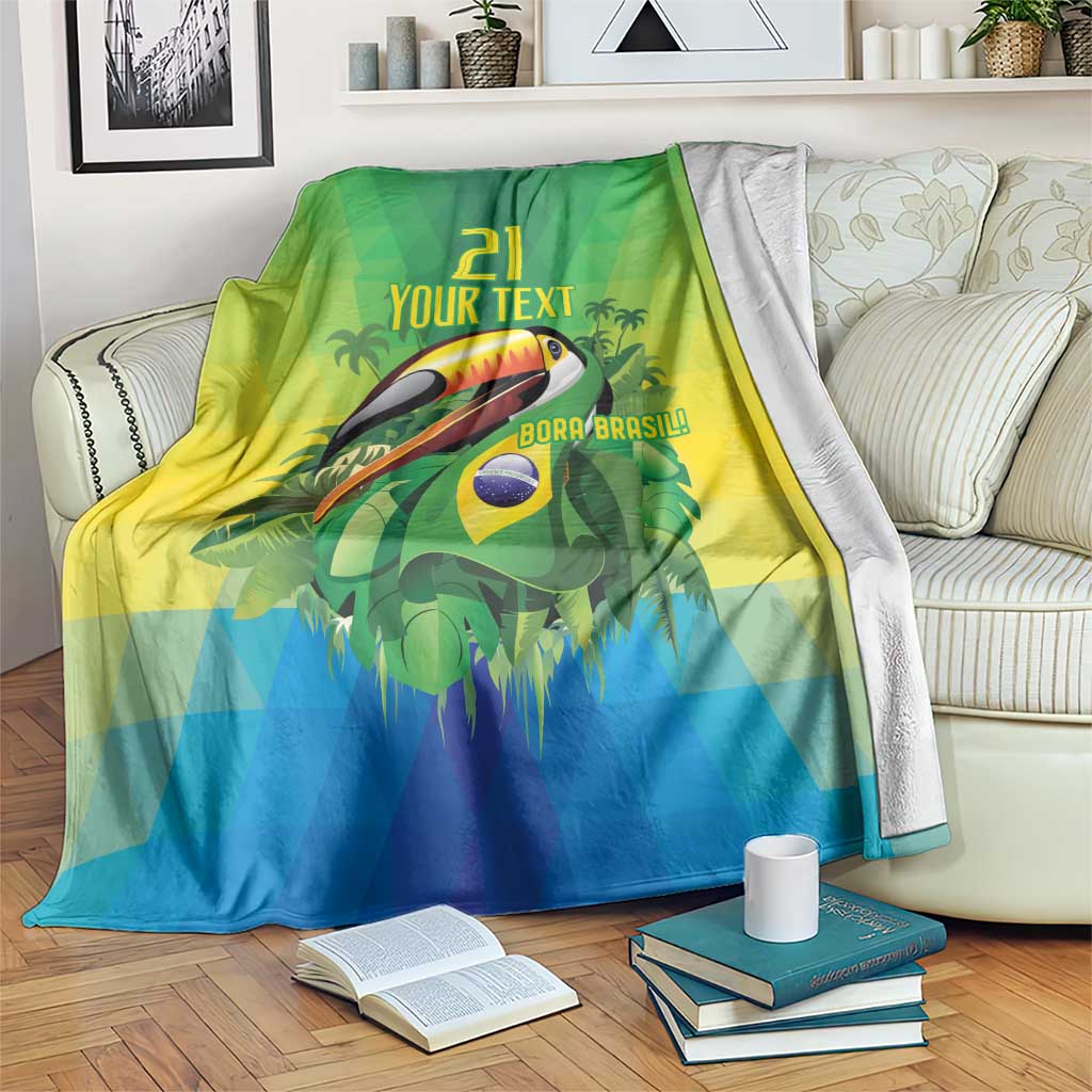Brazil Football Custom Blanket Toco Toucan Bora Brasil! Go Brazil!