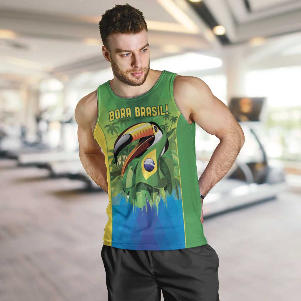 Brazil Football Custom Men Tank Top Toco Toucan Bora Brasil! Go Brazil!