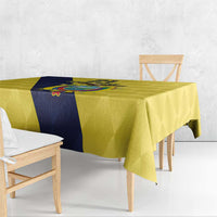 Ecuador La Tricolor Custom Tablecloth Gold and Navy Blue Motif