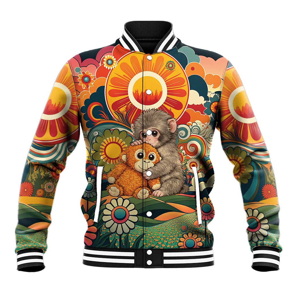 Baby Monkey Punch Baseball Jacket Retro 70S Hippie Style Groovy Spring