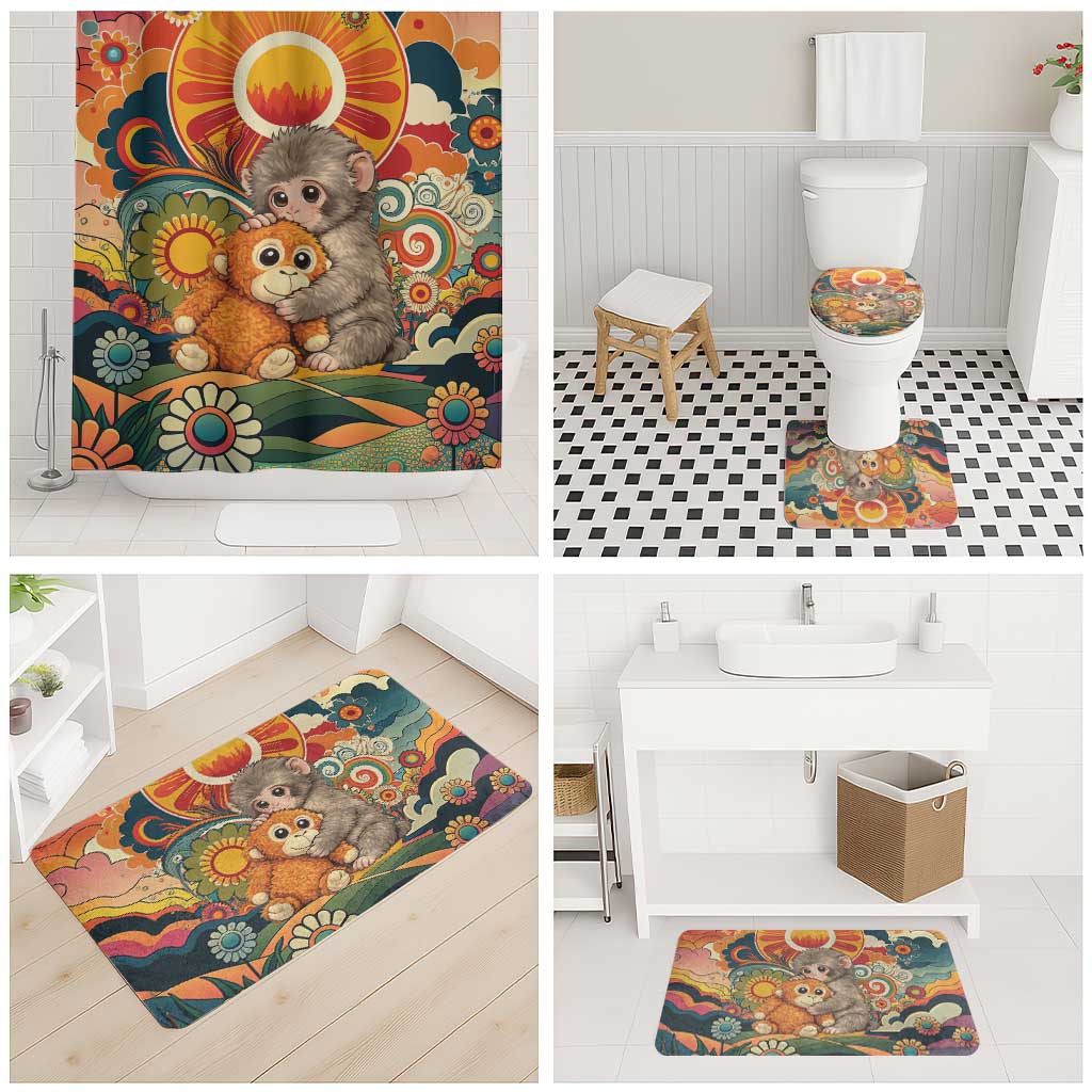 Baby Monkey Punch Bathroom Set Retro 70S Hippie Style Groovy Spring