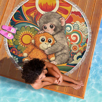 Baby Monkey Punch Beach Blanket Retro 70S Hippie Style Groovy Spring