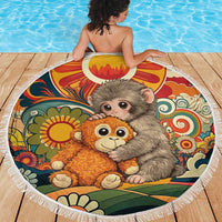 Baby Monkey Punch Beach Blanket Retro 70S Hippie Style Groovy Spring