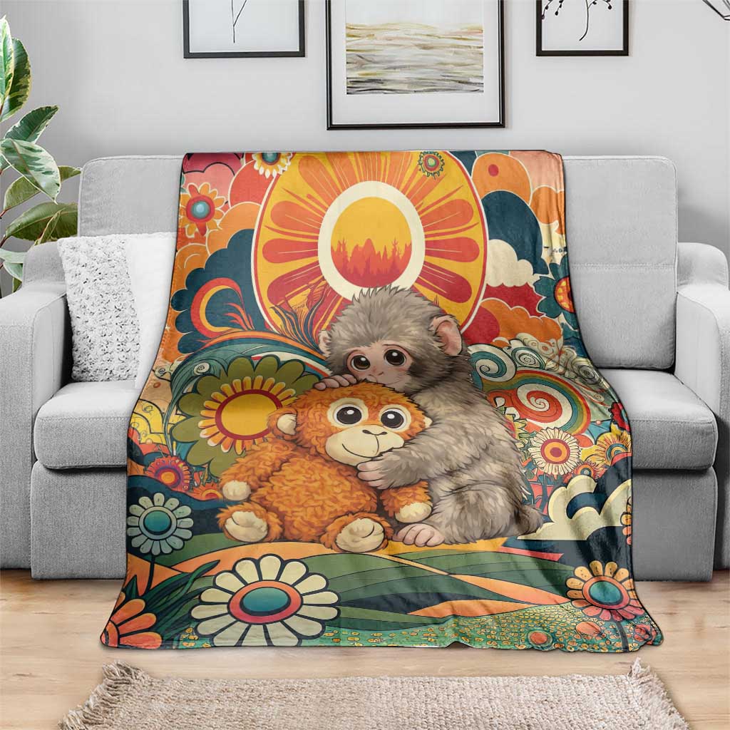 Baby Monkey Punch Blanket Retro 70S Hippie Style Groovy Spring