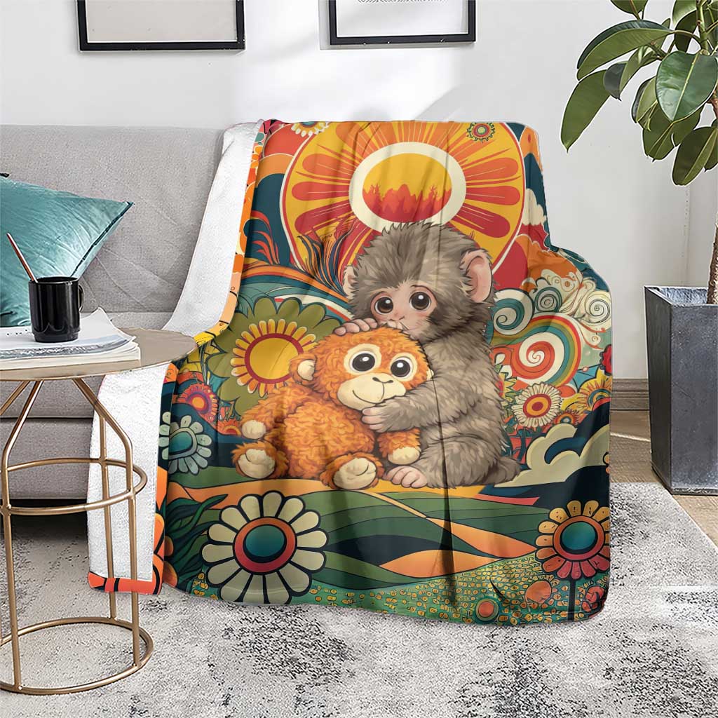 Baby Monkey Punch Blanket Retro 70S Hippie Style Groovy Spring