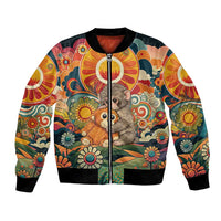 Baby Monkey Punch Bomber Jacket Retro 70S Hippie Style Groovy Spring