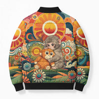 Baby Monkey Punch Bomber Puffer Jacket Retro 70S Hippie Style Groovy Spring